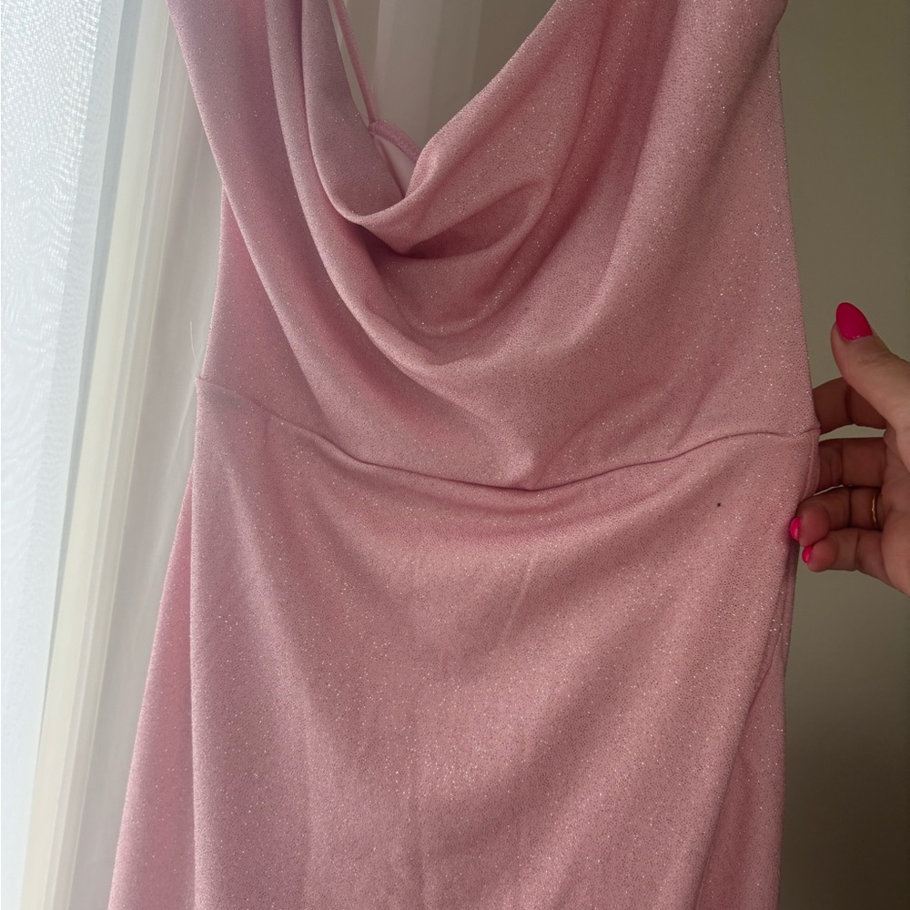 PROM READY!  Windsor Pink Cowl Neck Slip Dress